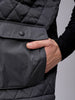 Men's Slim Fit Solid High Neck Puffer Jacket