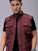 Men's Slim Fit Solid High Neck Puffer Jacket