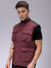 Men's Slim Fit Solid High Neck Puffer Jacket