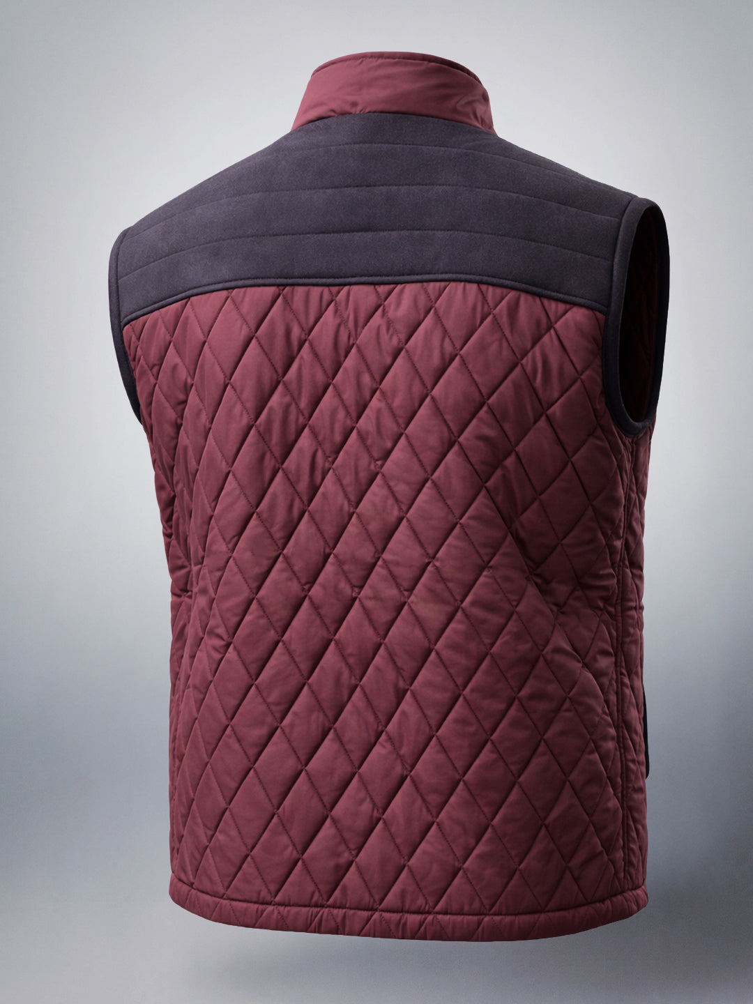 Men's Burgundy Slim Fit Solid Casual Jacket