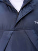 Men's Navy Blue Slim Fit Solid Hooded Jacket