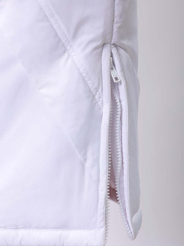 Men's White Slim Fit Solid Hooded Jacket
