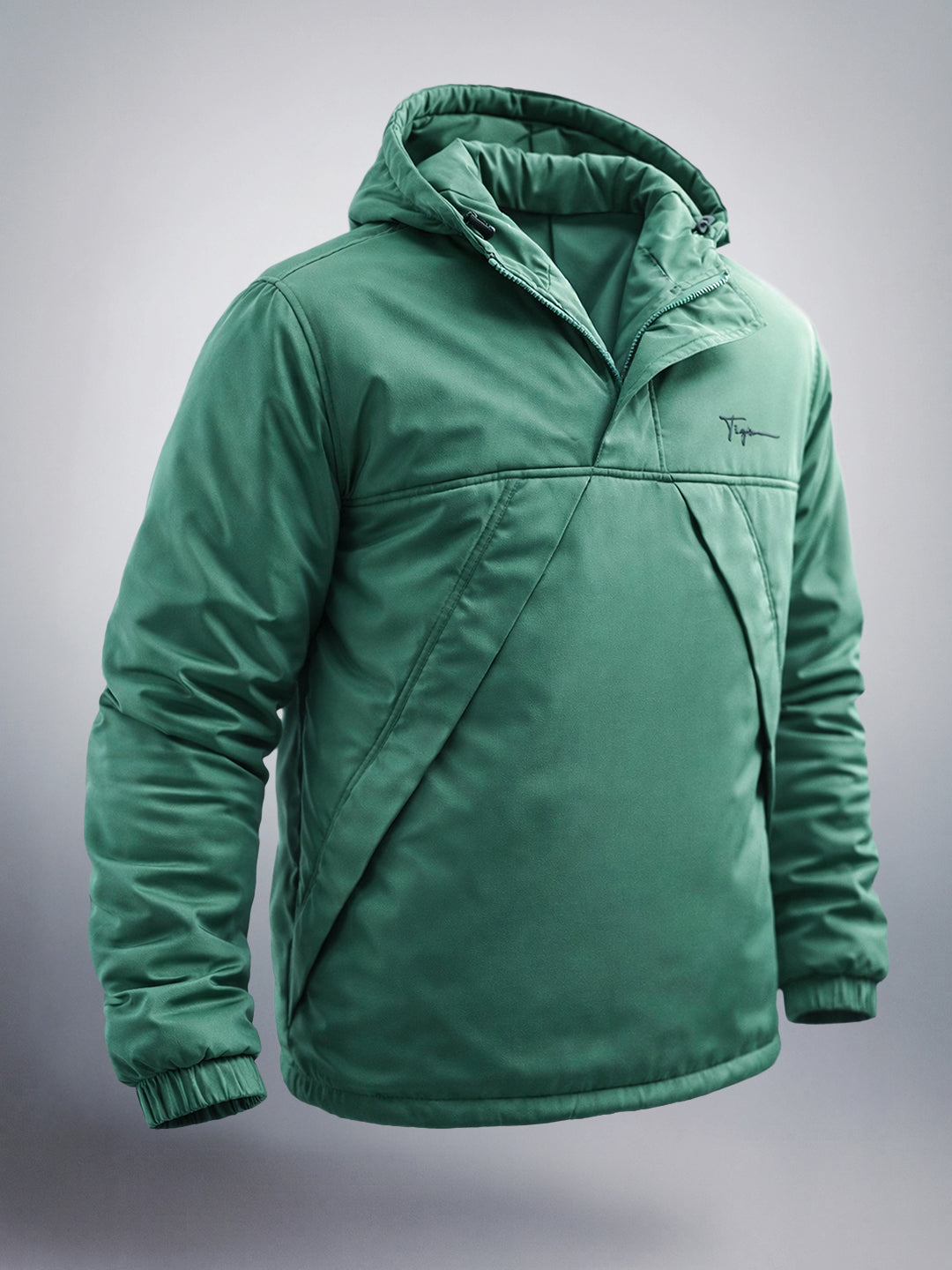 Men's Green Slim Fit Solid Casual Jacket