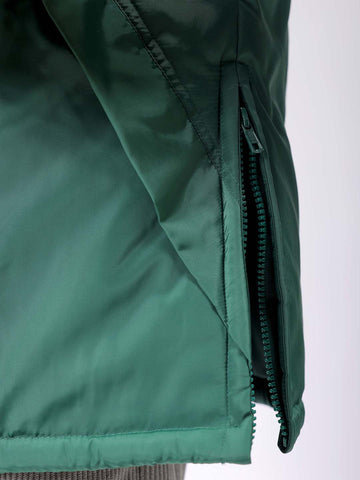 Men's Green Slim Fit Solid Hooded Jacket