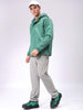 Men's Green Slim Fit Solid Hooded Jacket