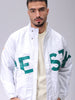 Men's Slim Fit Graphic Print High Neck Puffer Jacket