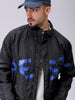 Men's Slim Fit Graphic Print High Neck Puffer Jacket