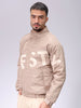 Men's Slim Fit Graphic Print High Neck Puffer Jacket