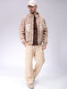 Men's Slim Fit Graphic Print High Neck Puffer Jacket