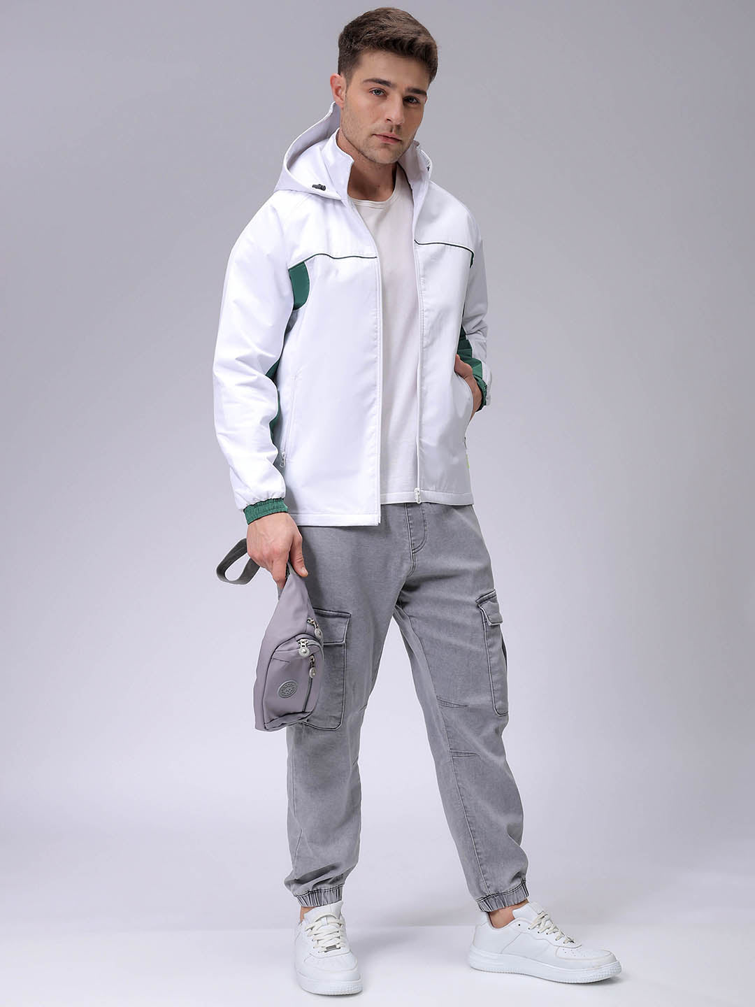 Men's White Slim Fit Jacket