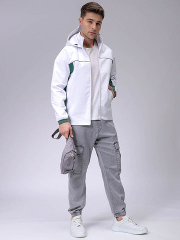 Men's White Slim Fit Jacket