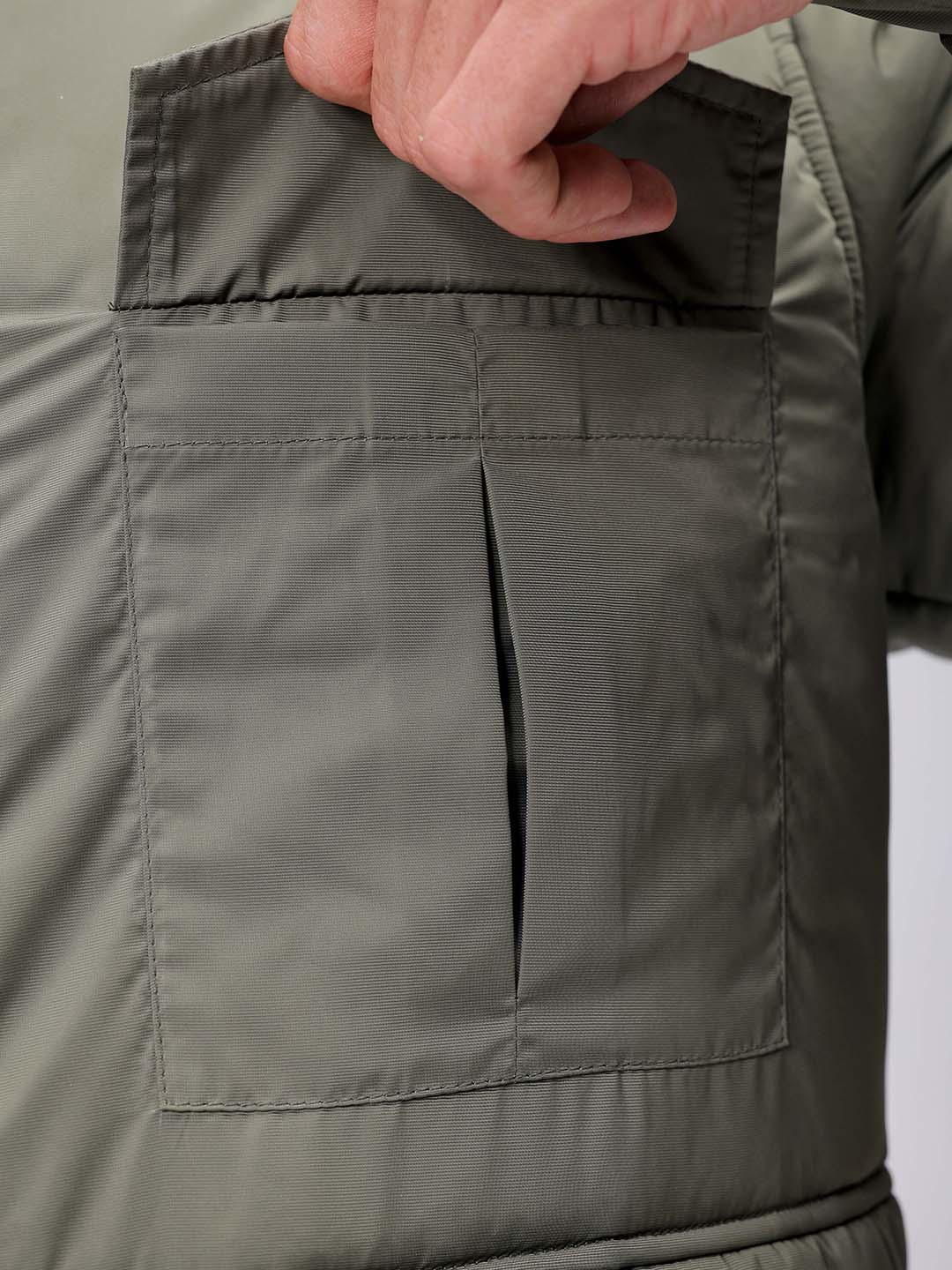 Men's Olive Slim Fit Solid Hooded Jacket
