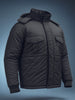 Men's Black Slim Fit Solid Hooded Jacket