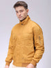 Men's Mustard Slim Fit Solid Jacket
