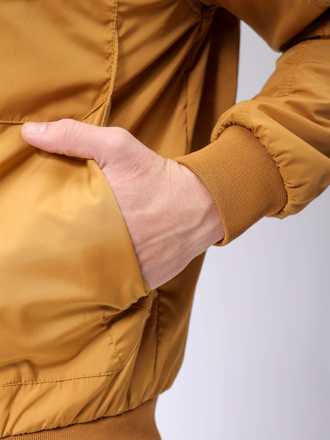 Men's Mustard Slim Fit Solid Jacket