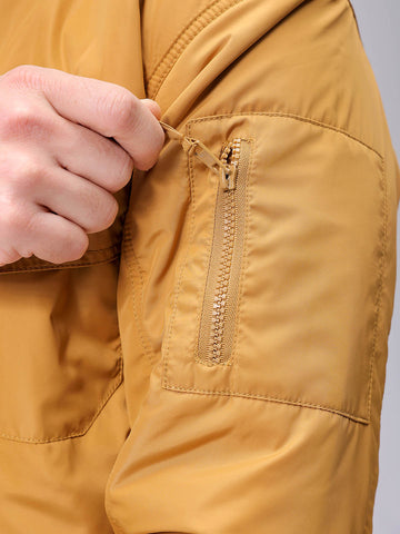 Men's Mustard Slim Fit Solid Jacket