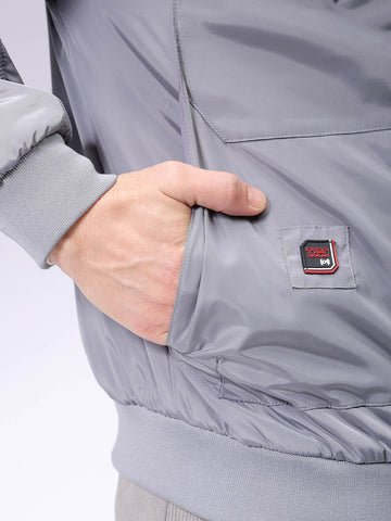 Men's Grey Slim Fit Solid Jacket