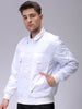 Men's White Slim Fit Solid Jacket
