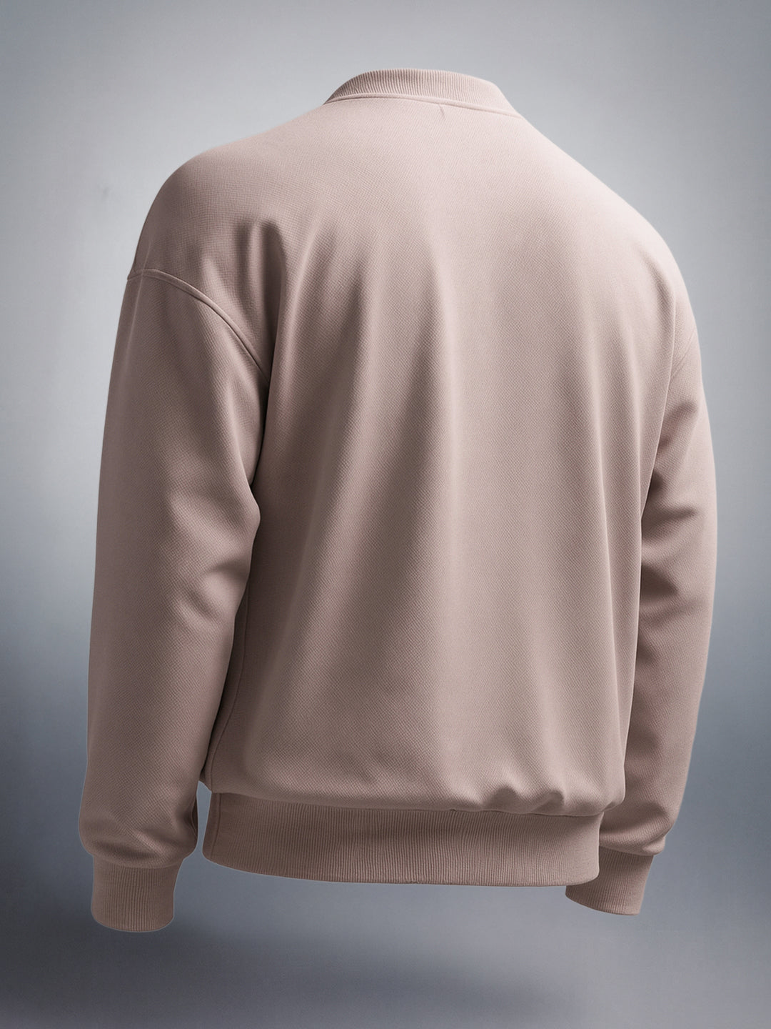 Men's White Relaxed Fit Textured Street Sweatshirt