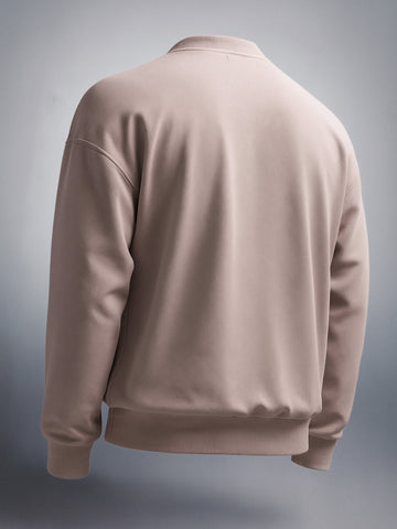 Men's Chalk Relaxed Fit Solid Street Wear Sweat Shirt