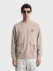 Men's Chalk Relaxed Fit Solid Street Wear Sweatshirts