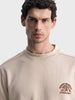 Men's Chalk Relaxed Fit Solid Street Wear Sweatshirts
