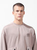 Men's White Relaxed Fit Textured Street Sweatshirt