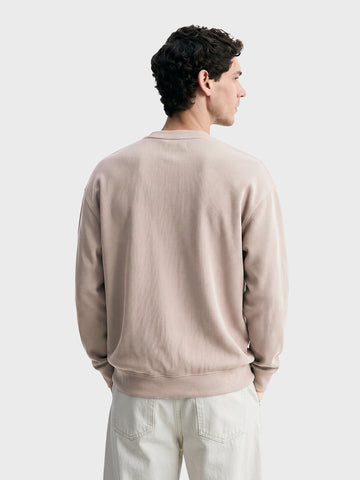 Men's Chalk Relaxed Fit Solid Street Wear Sweatshirts
