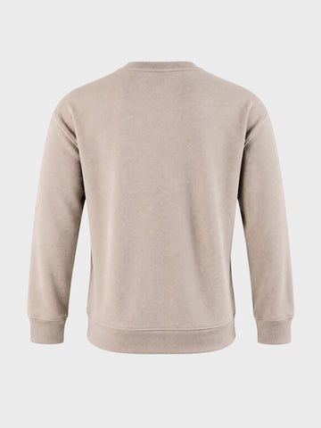 Men's Chalk Relaxed Fit Solid Street Wear Sweatshirts