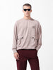 Men's White Relaxed Fit Textured Street Sweatshirt