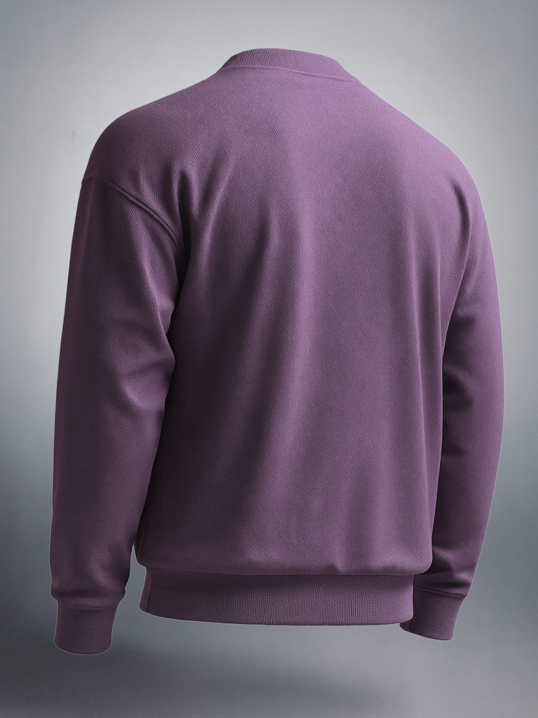 Men's Purple Relaxed Fit Textured Street Sweatshirt