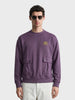 Men's Dusted Grape Relaxed Fit Solid Street Wear Sweatshirts