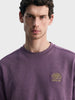 Men's Dusted Grape Relaxed Fit Solid Street Wear Sweatshirts