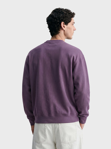 Men's Dusted Grape Relaxed Fit Solid Street Wear Sweatshirts