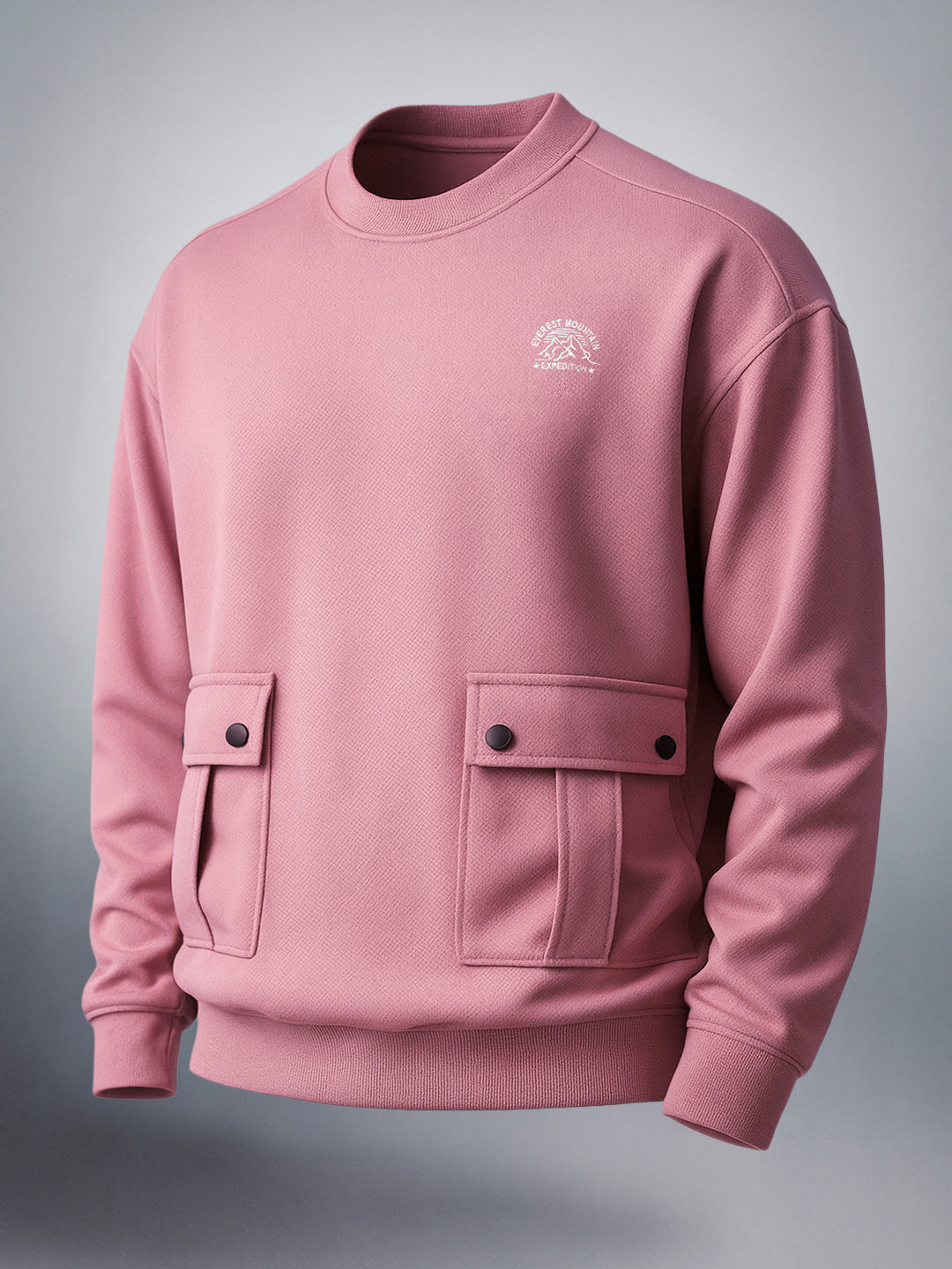 Men's Brown Relaxed Fit Textured Street Sweatshirt