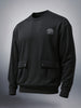 Men's Black Relaxed Fit Solid Street Wear Sweat Shirt