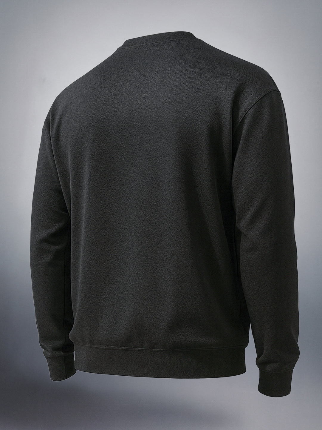Men's Black Relaxed Fit Textured Street Sweatshirt