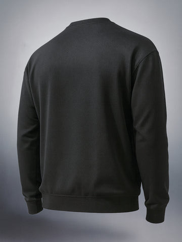 Men's Black Relaxed Fit Solid Street Wear Sweat Shirt