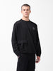 Men's Black Relaxed Fit Textured Street Sweatshirt