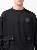 Men's Black Relaxed Fit Textured Street Sweatshirt