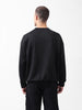 Men's Black Relaxed Fit Textured Street Sweatshirt