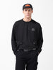 Men's Black Relaxed Fit Textured Street Sweatshirt
