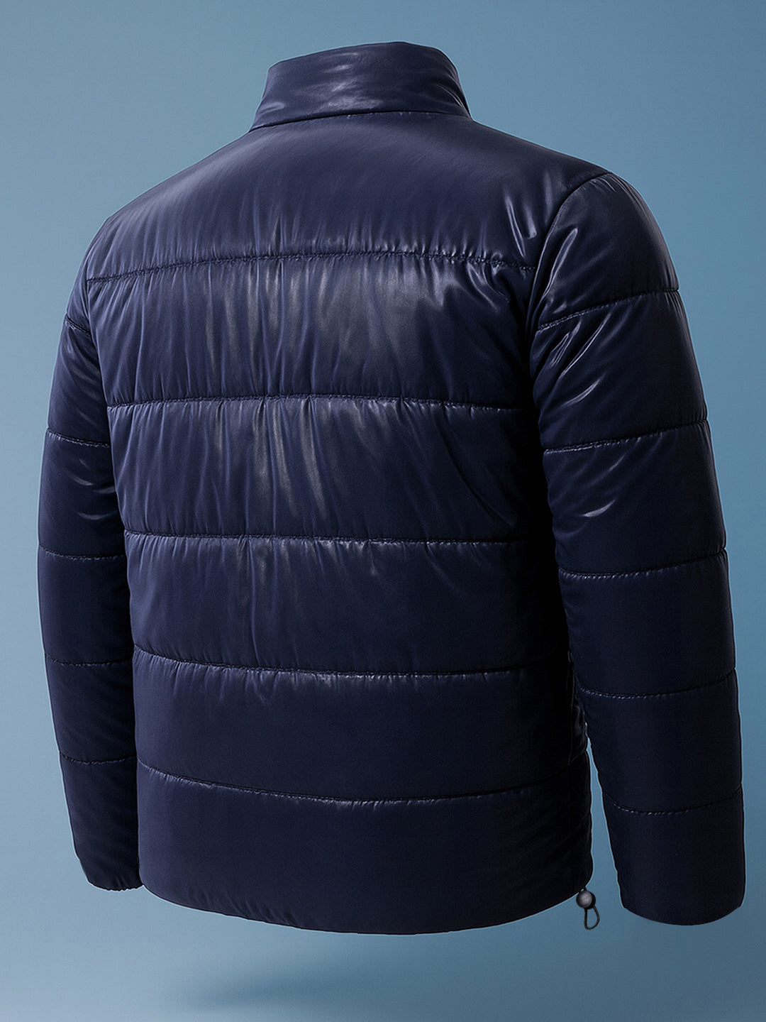 Men's Blue Slim Fit Solid Jacket