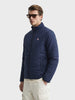 Men's Blue Slim Fit Solid Casual Jacket