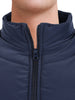 Men's Blue Slim Fit Solid Casual Jacket