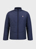 Men's Blue Slim Fit Solid Casual Jacket