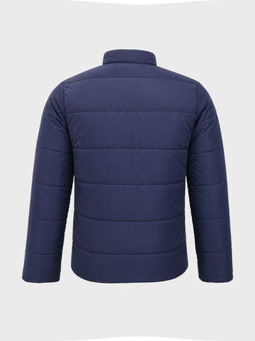 Men's Blue Slim Fit Solid Casual Jacket