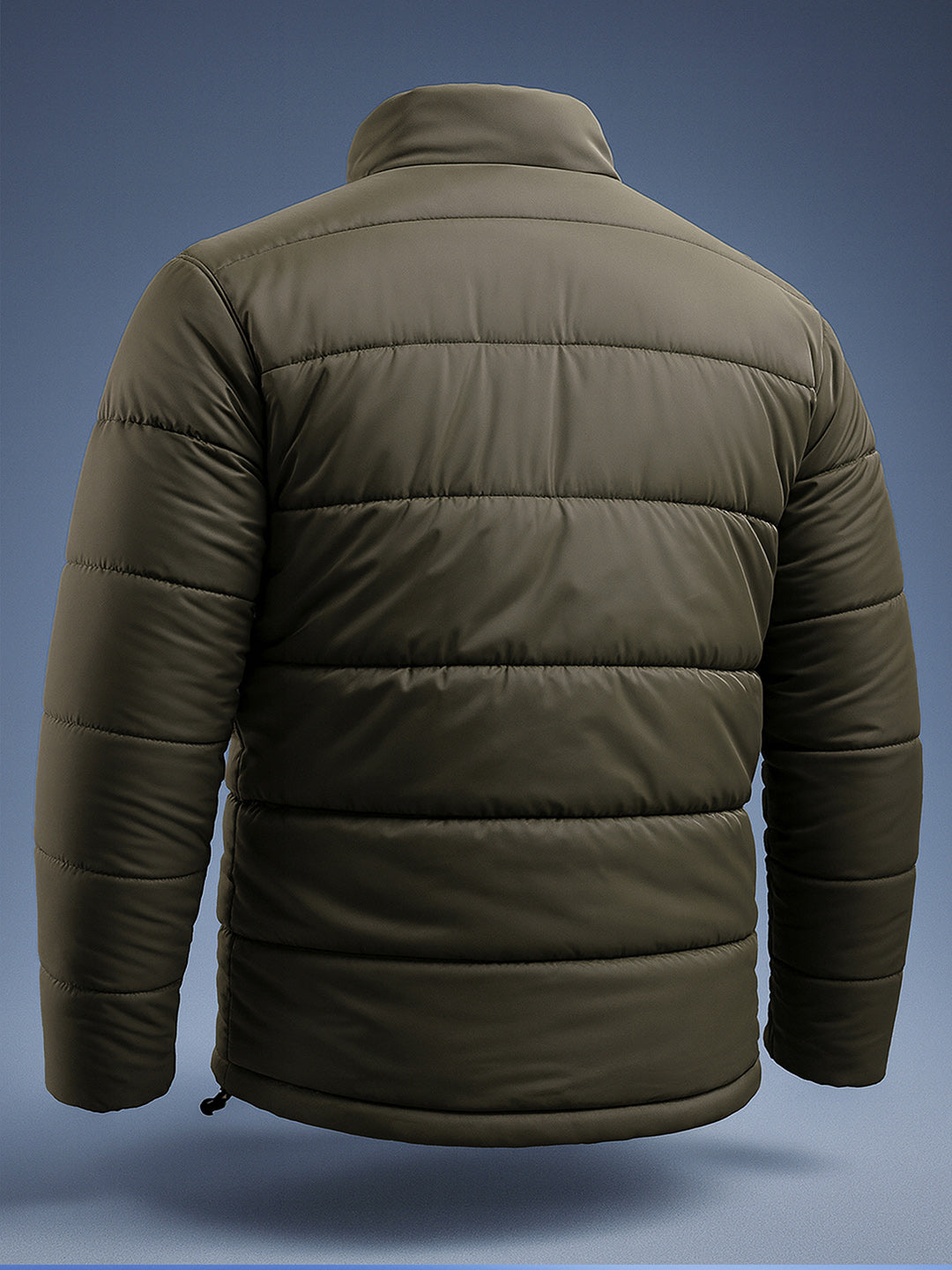 Men's Olive Slim Fit Solid Jacket