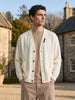 Men's Off White Oversized Fit Textured Casual Sweatshirts