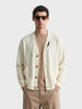 Men's Off White Oversized Fit Textured Casual Sweatshirts